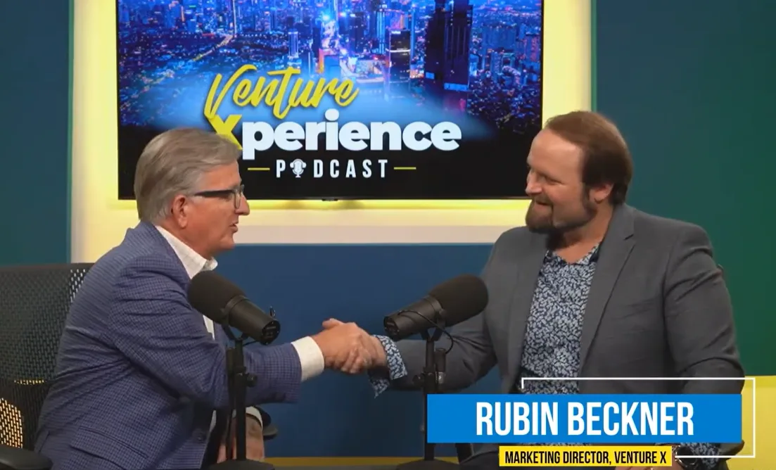 Rubin Beckner on the set of the Venture Xperience podcast